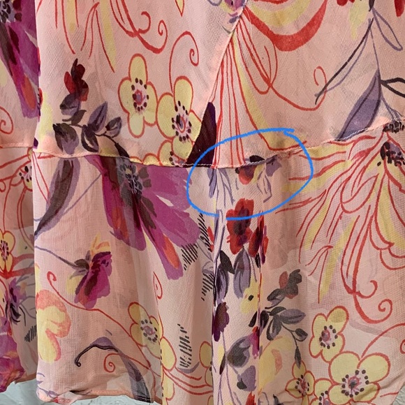 LOLA P Vintage Floral Ruffle Maxi Dress Sz L - Picture 10 of 11